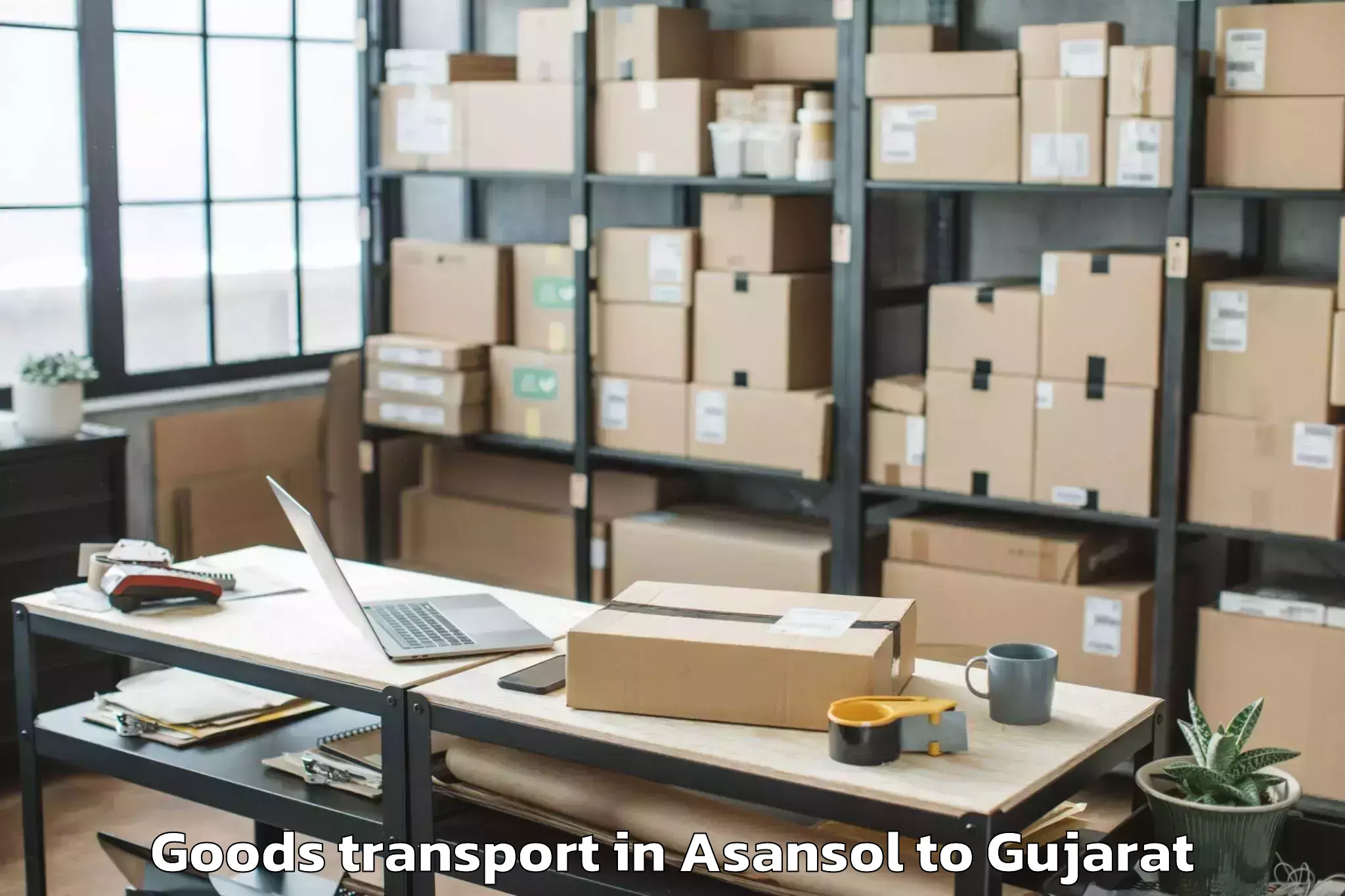 Easy Asansol to Jhagadia Goods Transport Booking